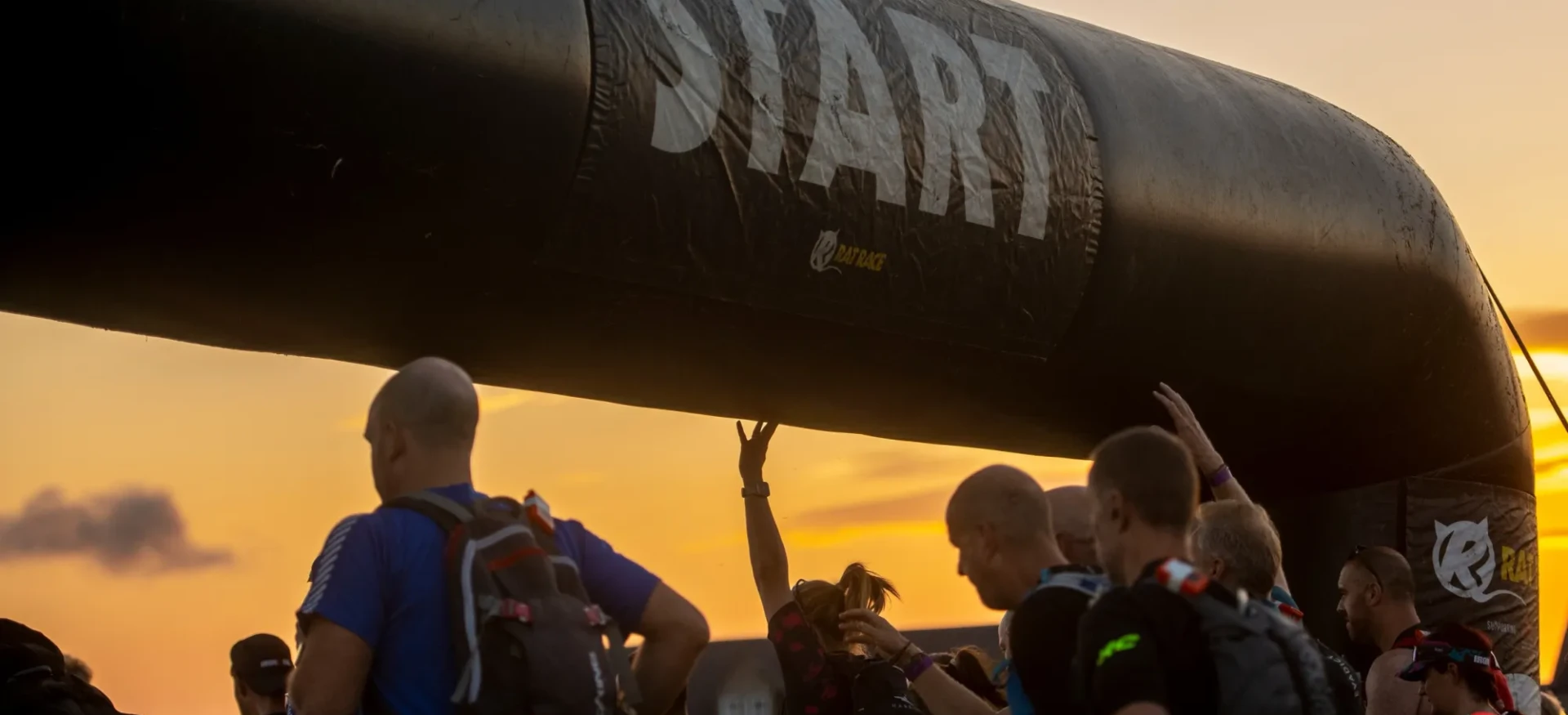 Participants running under start arch