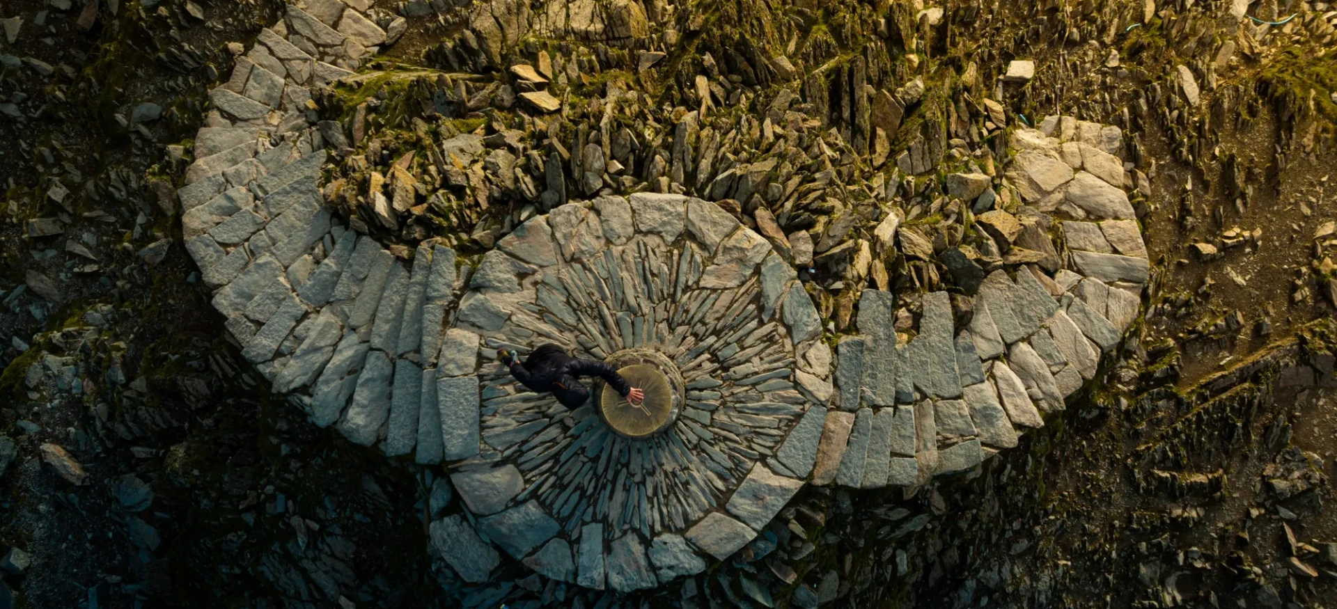 Participant touching trig point