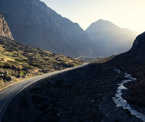 Road running through mountains