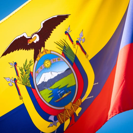 Colourful flag flying in the wind