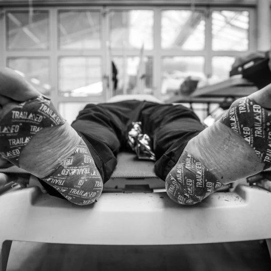 Taped up feet