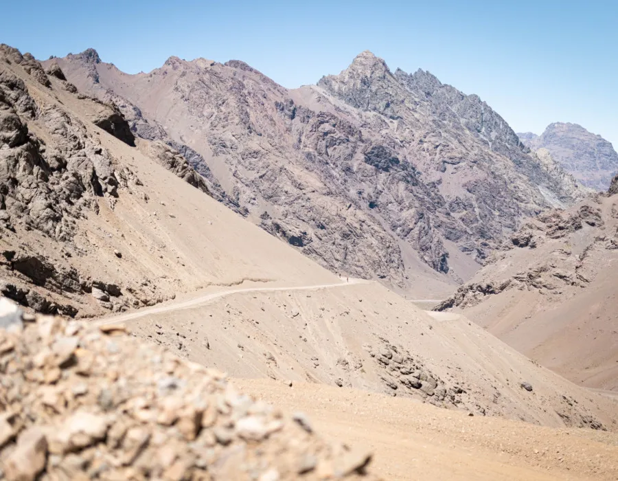 Path leading through rocky mountains