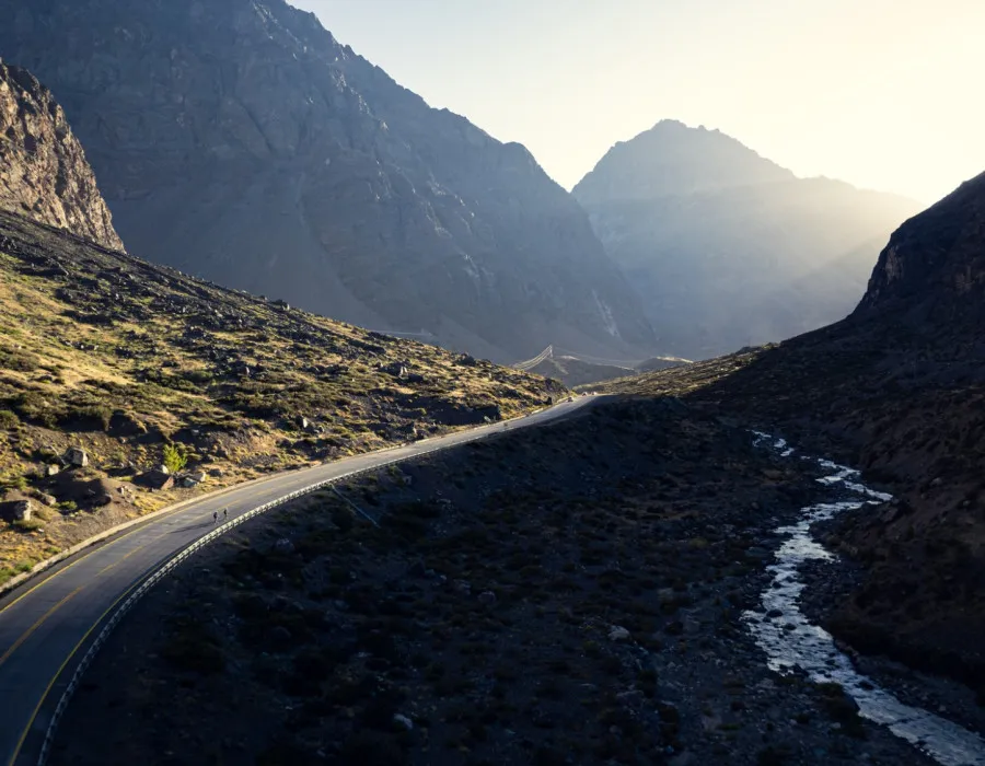 Road running through mountains