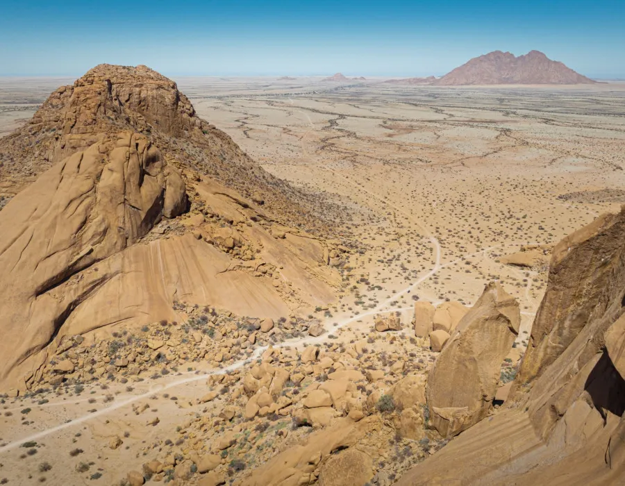 Rocky mountains and desert landscape