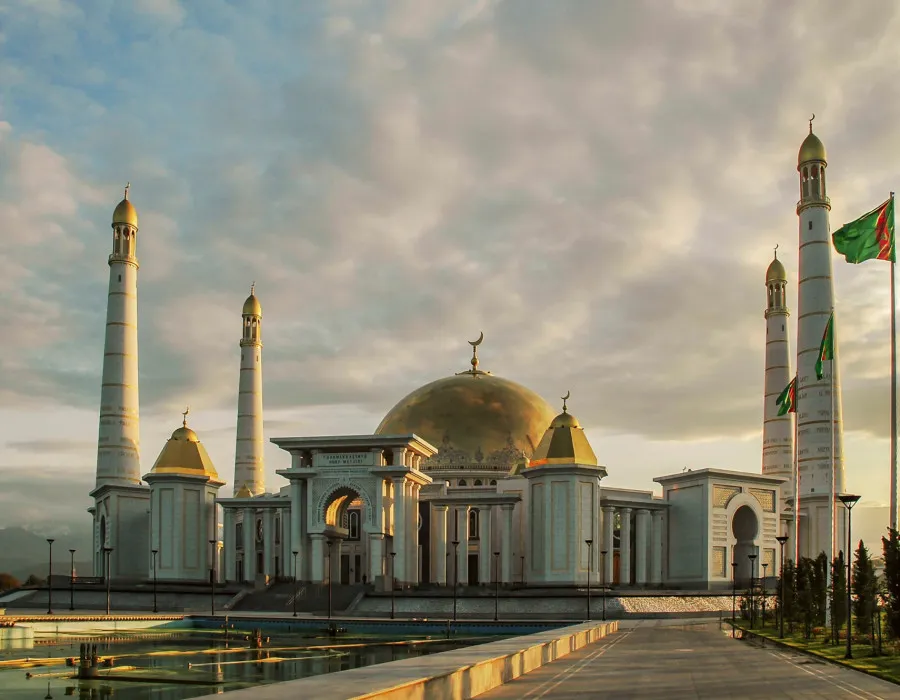 Grand building in white and gold