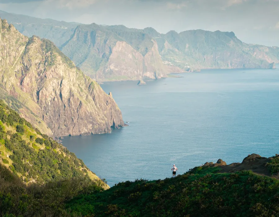 Coastal track and mountainous terrain next to sea