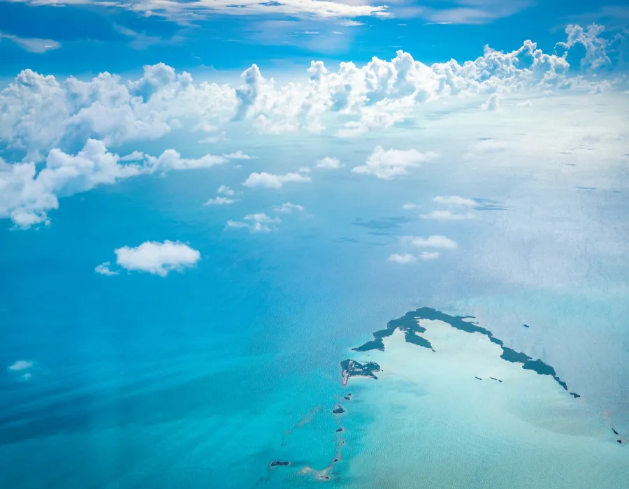 Aerial view of islands in clear sea