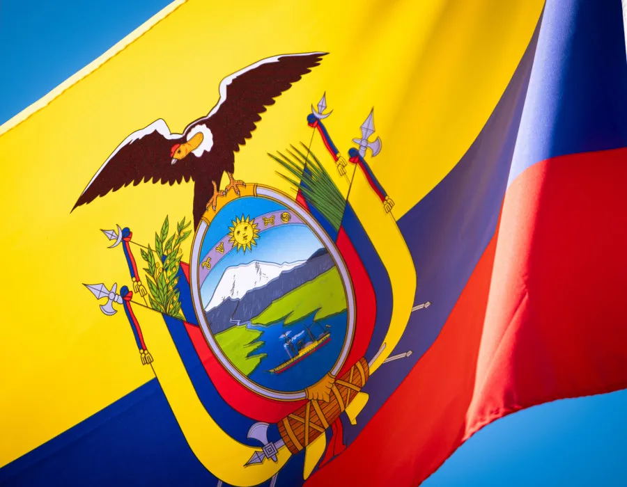 Colourful flag flying in the wind