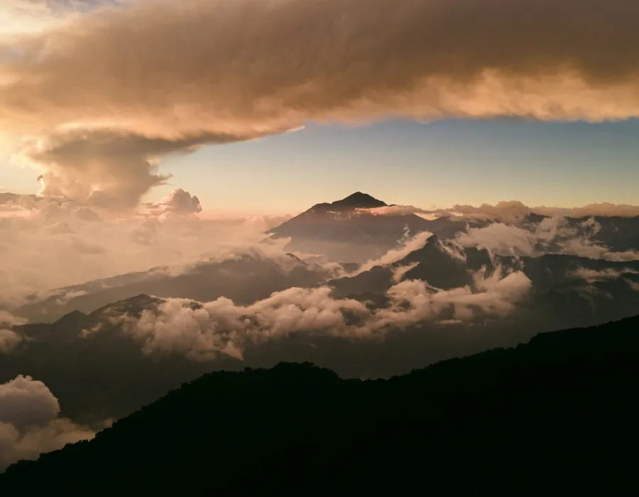 Mountains with cloud above