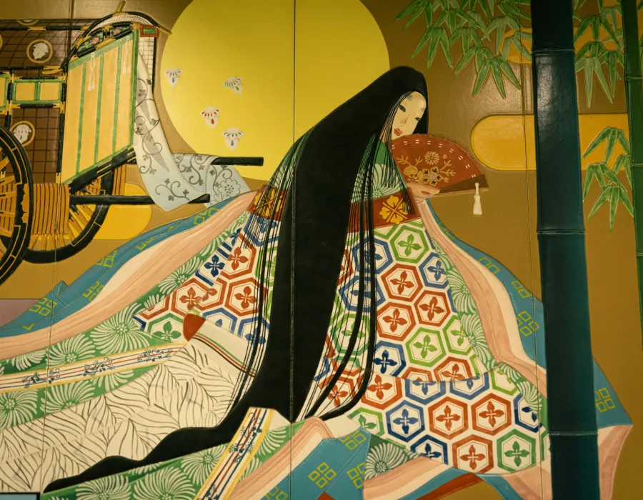 Traditional Japanese picture of woman with long hair