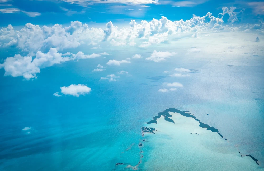 Aerial view of islands in clear sea