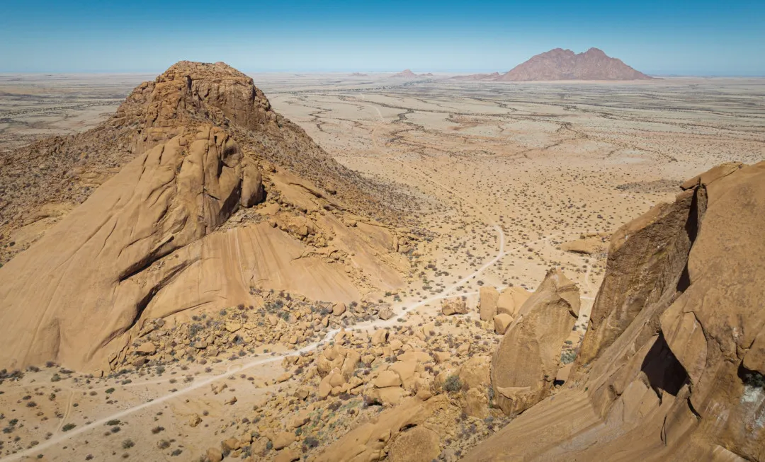 Rocky mountains and desert landscape