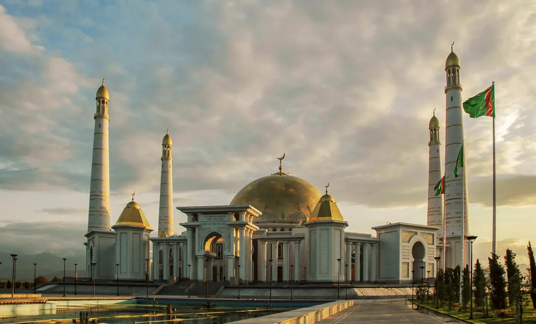 Grand building in white and gold